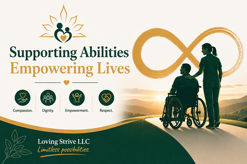 Loving Strive LLC caregiver with client in New Jersey